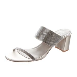 Pedro Garcia Crystal Embellished Block Heel Slides